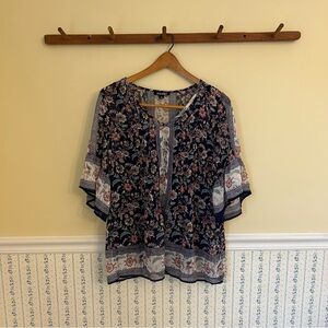 Roz & Ali Flowered Layered Blouse Top